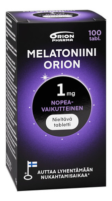 Melatoniini Orion 1 mg nieltävä 100 tabl vasen web RGB crp