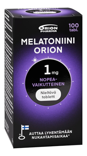 Melatoniini Orion 1 mg nieltävä 100 tabl vasen web RGB crp