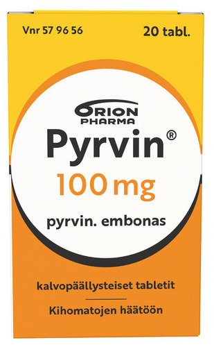 Pyrvin 100mg 20 tabl front v2