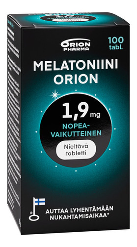 Melatoniini Orion 1,9 mg nieltävä 100 tabl vasen web RGB crp