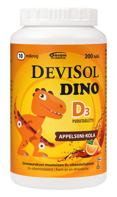 DeviSol Dino-Appelsiini-kola 200tabl Rgb
