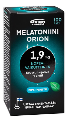 Melatoniini Orion 1,9 mg piparminttu suussa hajoava 100 tabl vasen web RGB crp