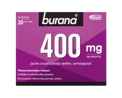 Burana 400 mg jauhe oraalisuspensiota varten 20 annospussia srgb