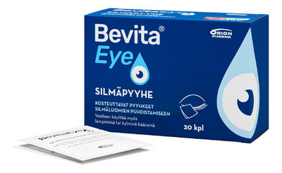 Bevita Eye silmäpyyhe 20 kpl kotelo ja pyyhe web RGB trim jpg