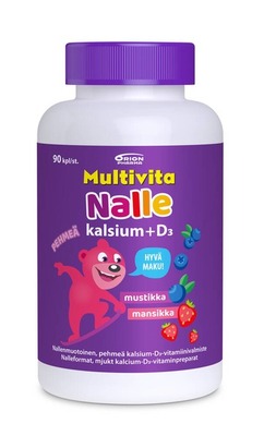 Multivita Nalle KalsiumD3 90kpl RGB